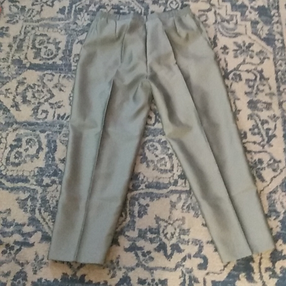 Sir Chun Vintage women's metallic gray crop slacks trouser 32 - Picture 3 of 5
